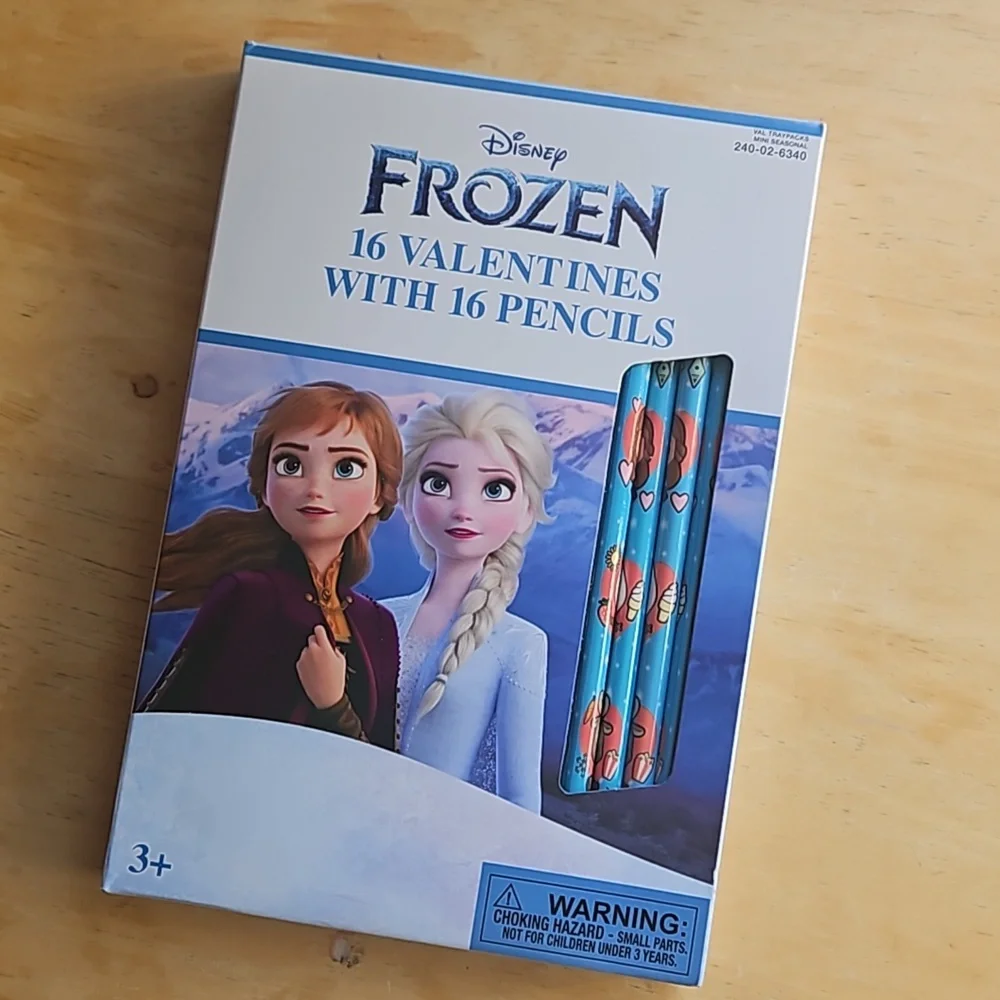 DISNEY FROZEN 16 VALENTINE'S WITH PENCILS